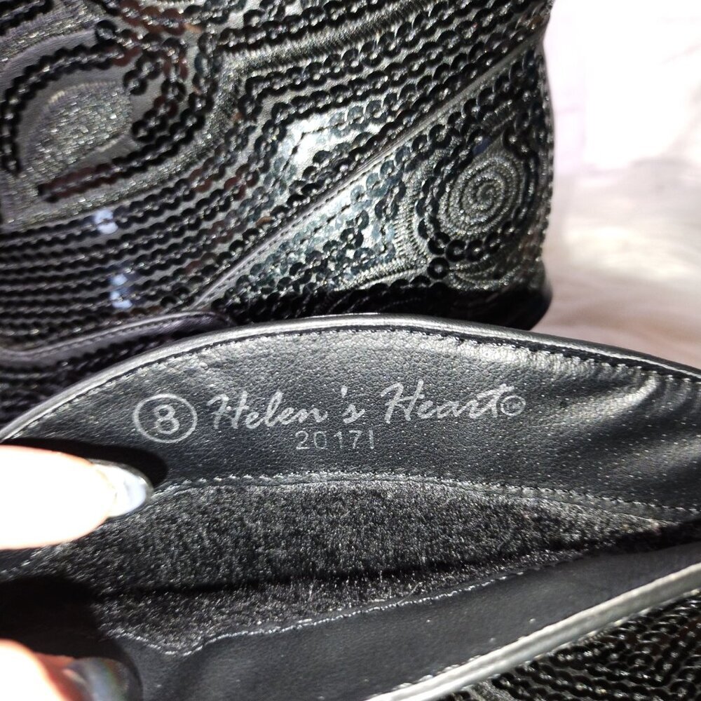 Black Beaded Pointed-Toe Heeled Boots - Women - Picture 7 of 7